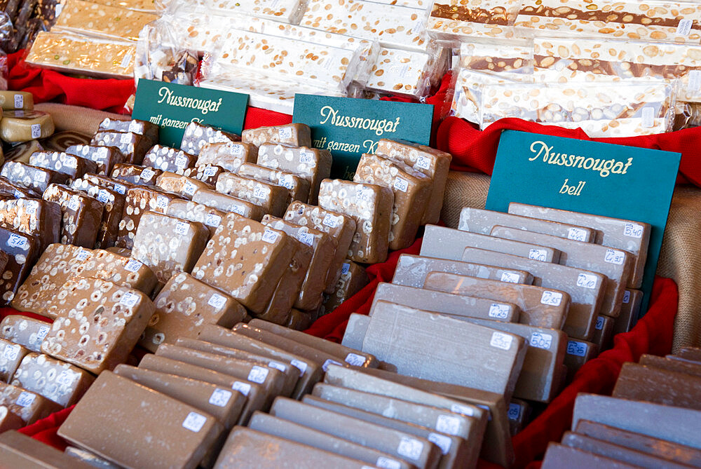 Nougat on Christmas market stall, Berlin, Germany, Europe