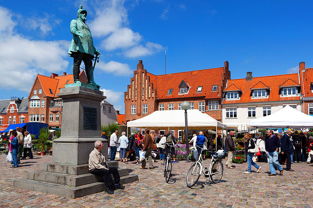 Torvet (Koge Torv) on market day, Koge, Zealand, Denmark, Scandinavia, Europe