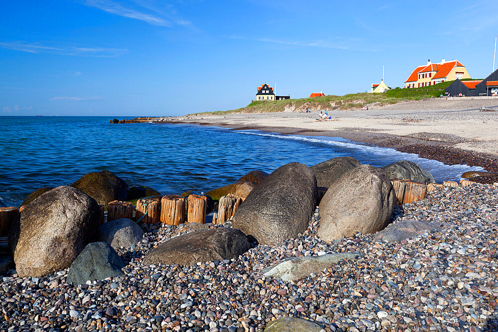 View along beach, Gammel Skagen, Jutland, Denmark, Scandinavia, Europe