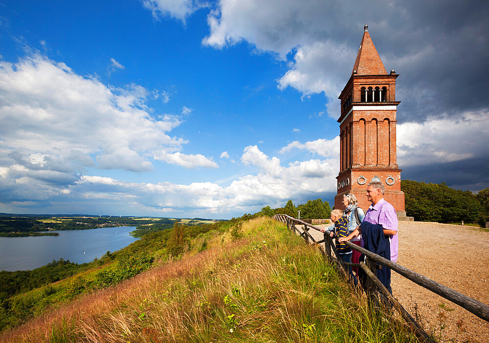 View from Himmelbjerget (Sky mountain) over Julso Lake, near Silkeborg, Lake District, Jutland, Denmark, Scandinavia, Europe