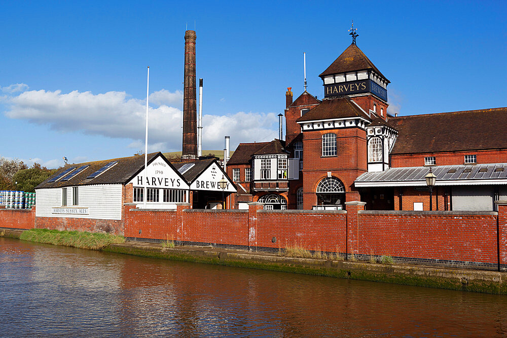 Harveys Brewery on River Ouse, Lewes, East Sussex, England, United Kingdom, Europe