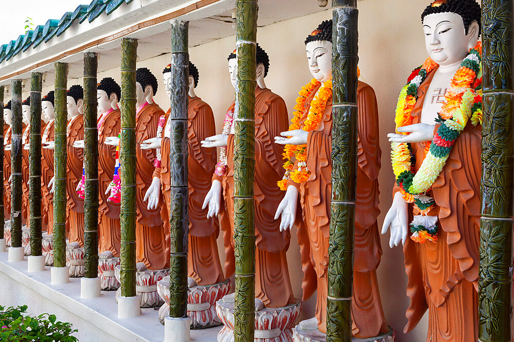 Statues of Buddha's inside the Kek Lok Si Temple, Crane Hill, Georgetown, Pulau Penang, Malaysia, Southeast Asia, Asia