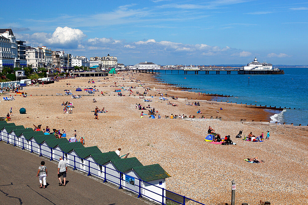 Beach and pier, Eastbourne, East Sussex, England, United Kingdom, Europe