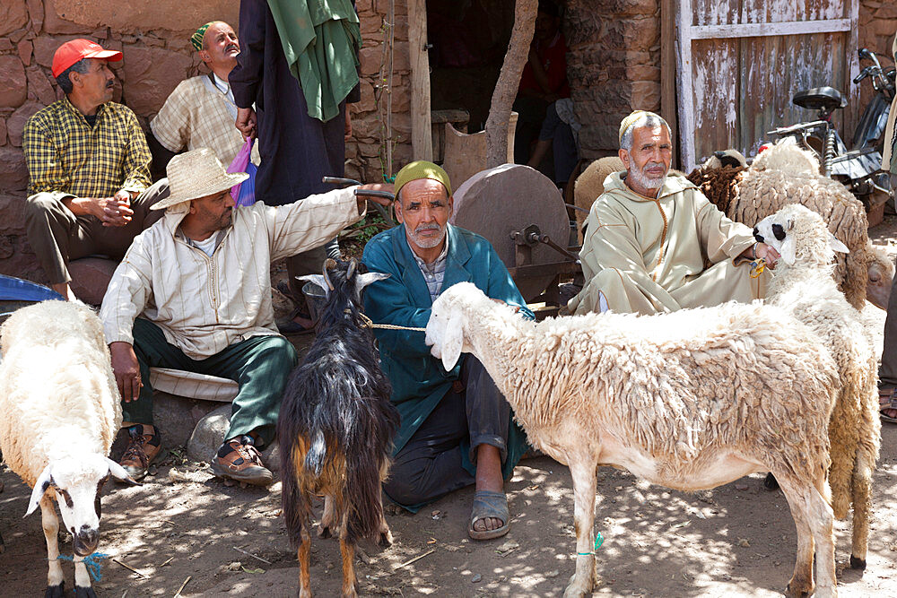 Monday Berber market, Tnine Ourika, Ourika Valley, Atlas Mountains, Morocco, North Africa, Africa