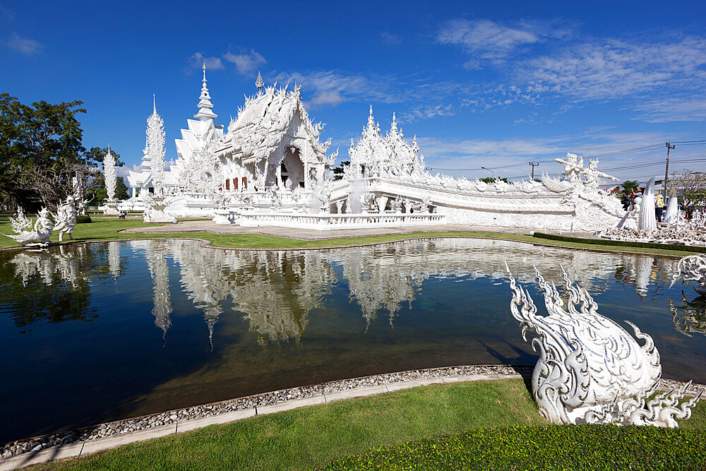 Wat Rong Khun (White Temple), Chiang Rai, Northern Thailand, Thailand, Southeast Asia, Asia