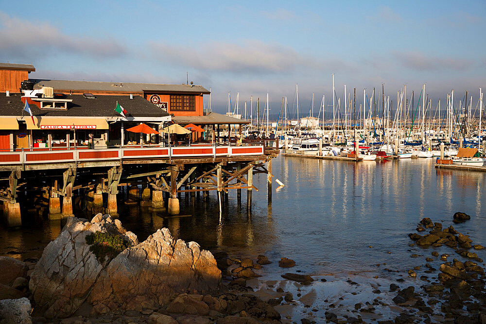 Monterey Docks and Fisherman's Wharf restaurants, Monterey, Monterey County, California, United States of America, North America