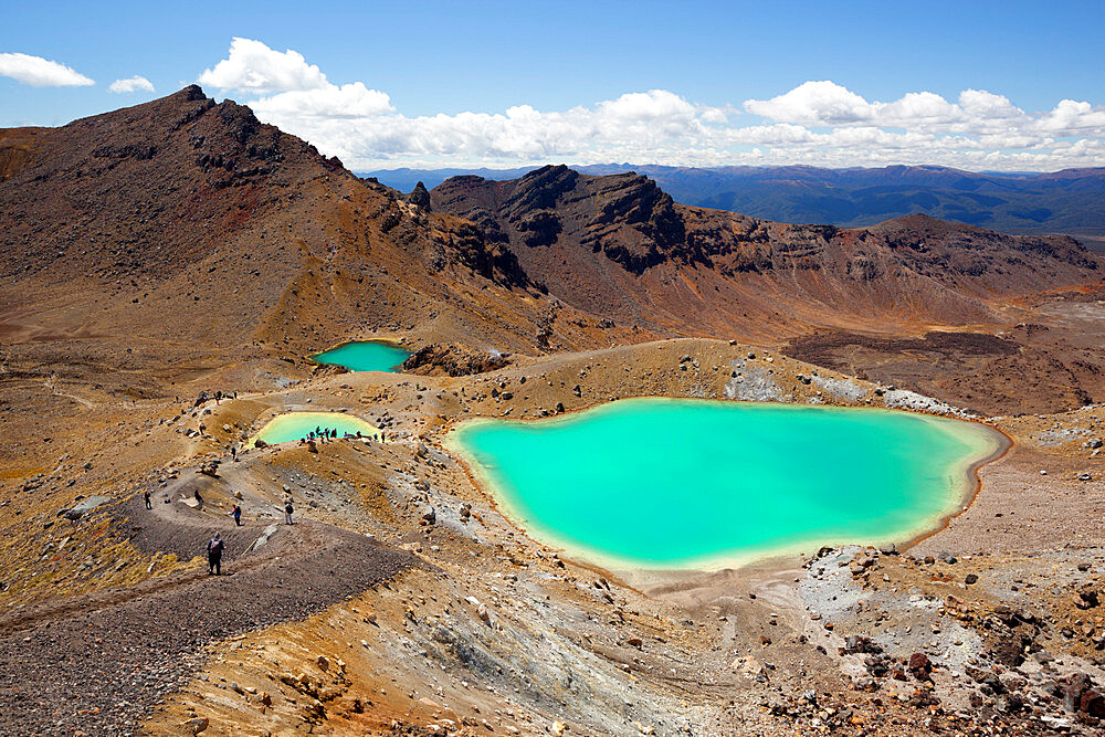 Emerald Lakes on the Tongariro Alpine Crossing, Tongariro National Park, UNESCO World Heritage Site, North Island, New Zealand, Pacific