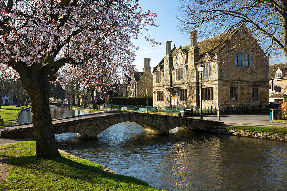 The Victoria Hall on the River Windrush, Bourton-on-the-Water, Cotswolds, Gloucestershire, England, United Kingdom, Europe