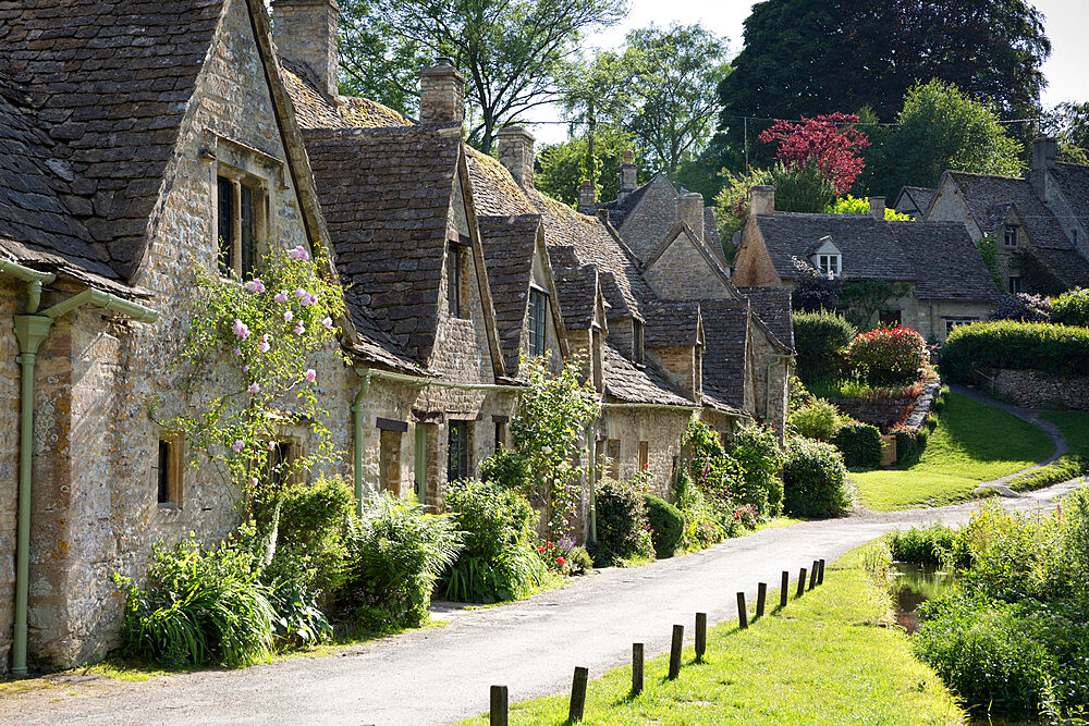 Arlington Row, Bibury, Cotswolds, Gloucestershire, England, United Kingdom, Europe