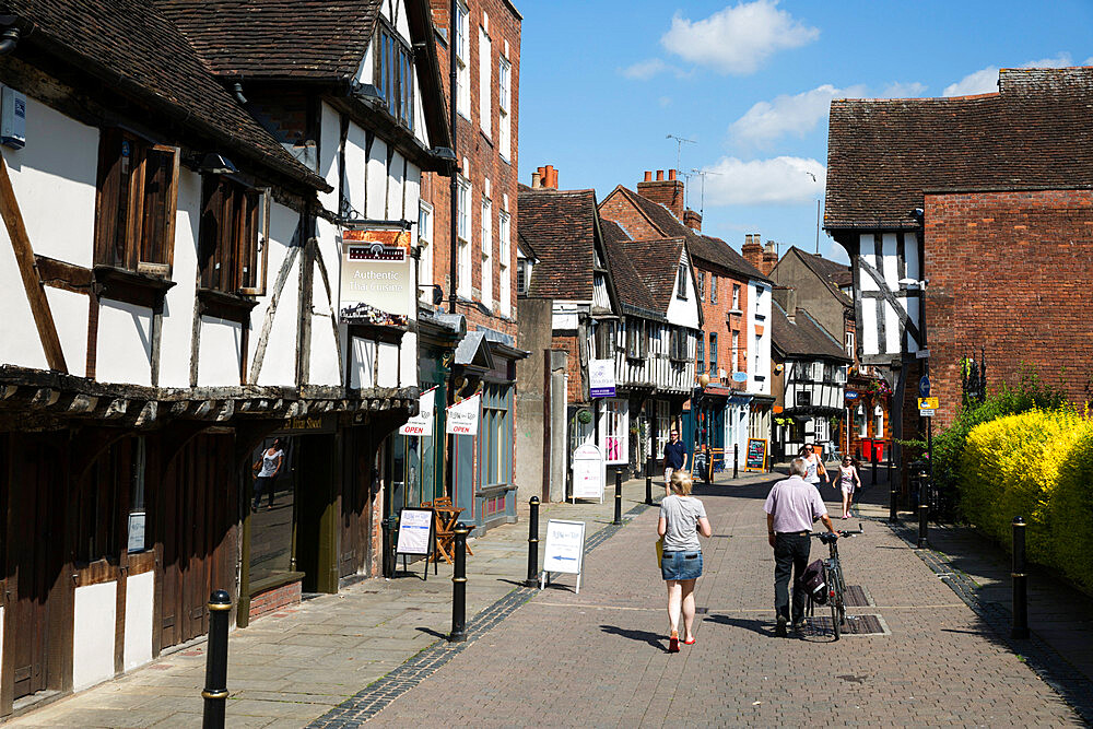 Old half-timbered buildings, Friar Street, Worcester, Worcestershire, England, United Kingdom, Europe