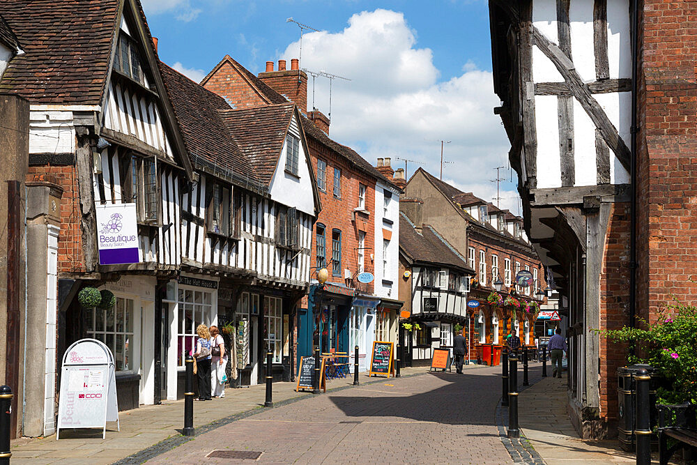 Old half-timbered buildings, Friar Street, Worcester, Worcestershire, England, United Kingdom, Europe