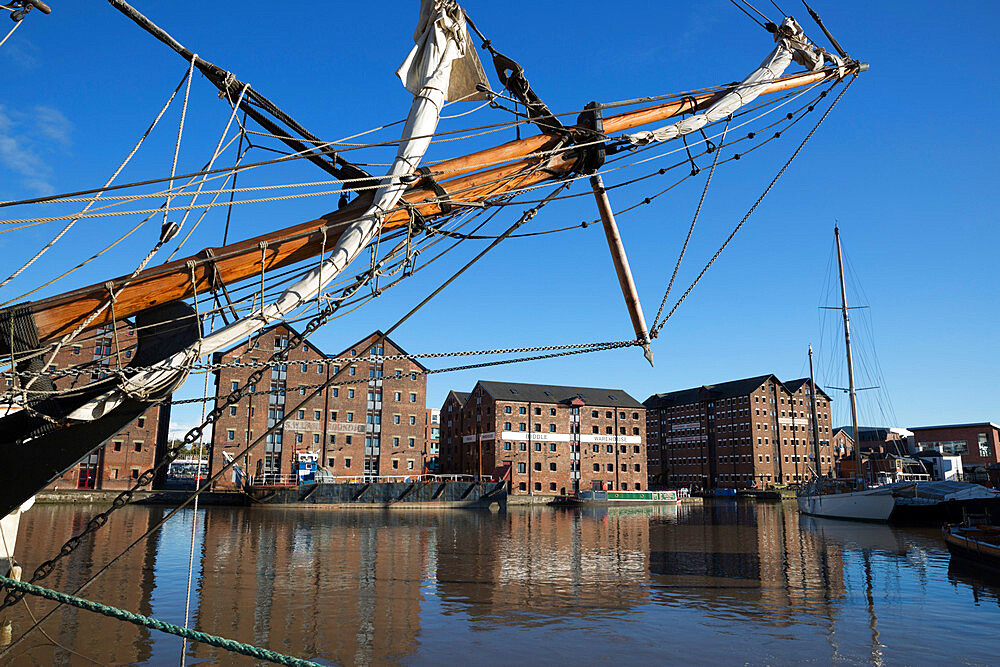 Former warehouses, Gloucester Quays, Gloucester, Gloucestershire, England, United Kingdom, Europe