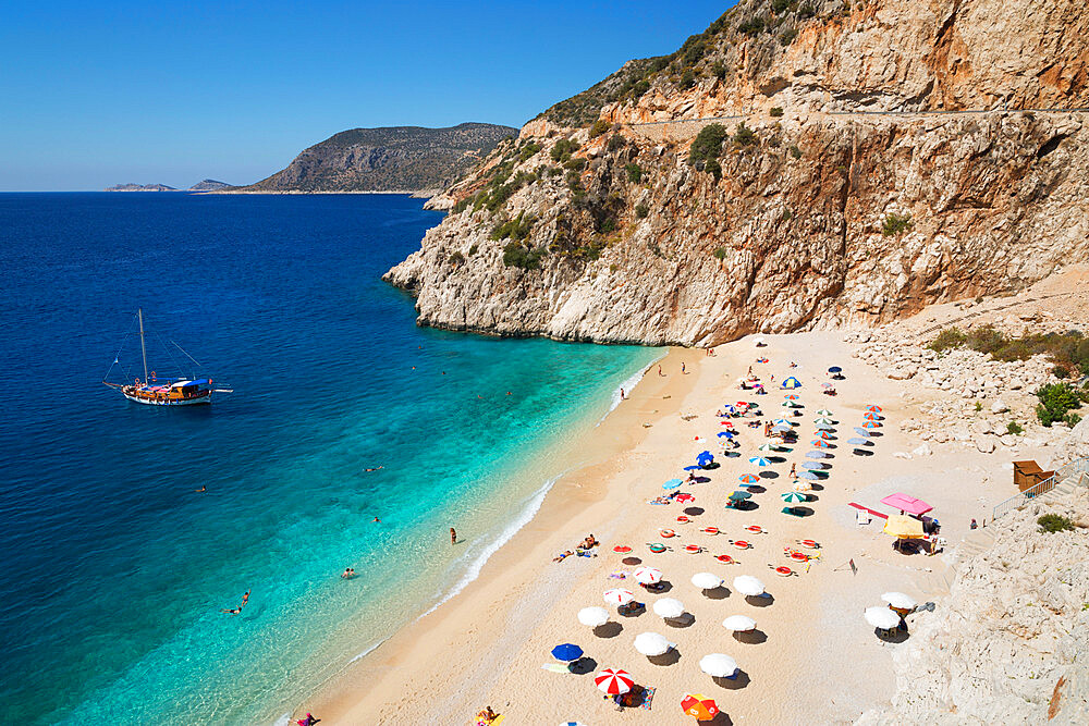 Kaputas beach, near Kalkan, Lycia, Antalya Province, Mediterranean Coast, Southwest Turkey, Anatolia, Turkey, Asia Minor, Eurasia