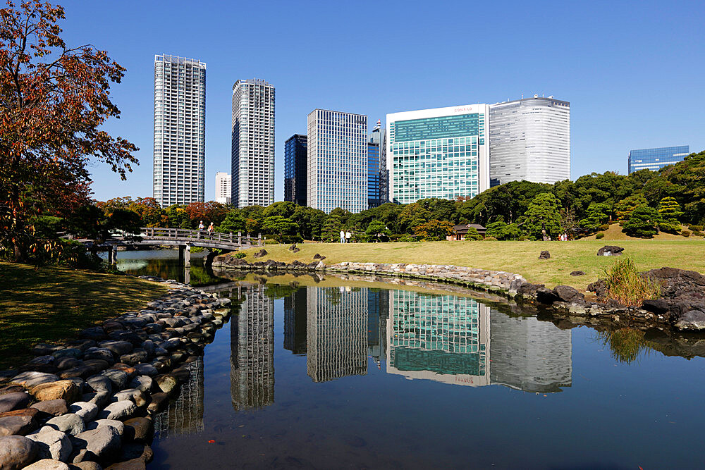 Hamarikyu Gardens, Chuo, Tokyo, Japan, Asia