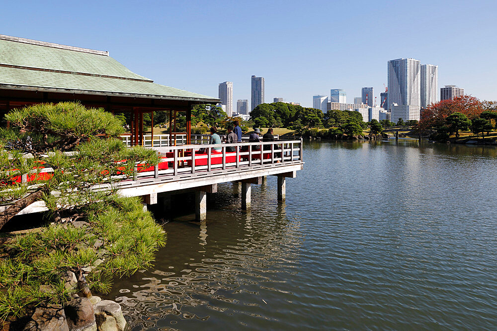 Nakajima Teahouse, Hamarikyu Gardens, Chuo, Tokyo, Japan, Asia