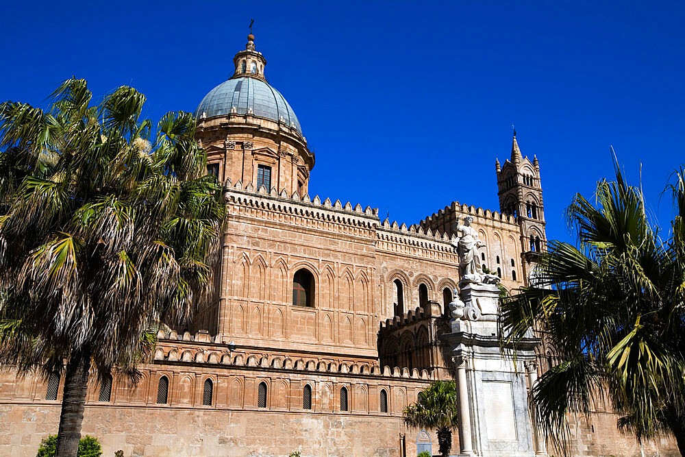 Exterior of the Norman Cattedrale (cathedral), Palermo, Sicily, Italy, Europe