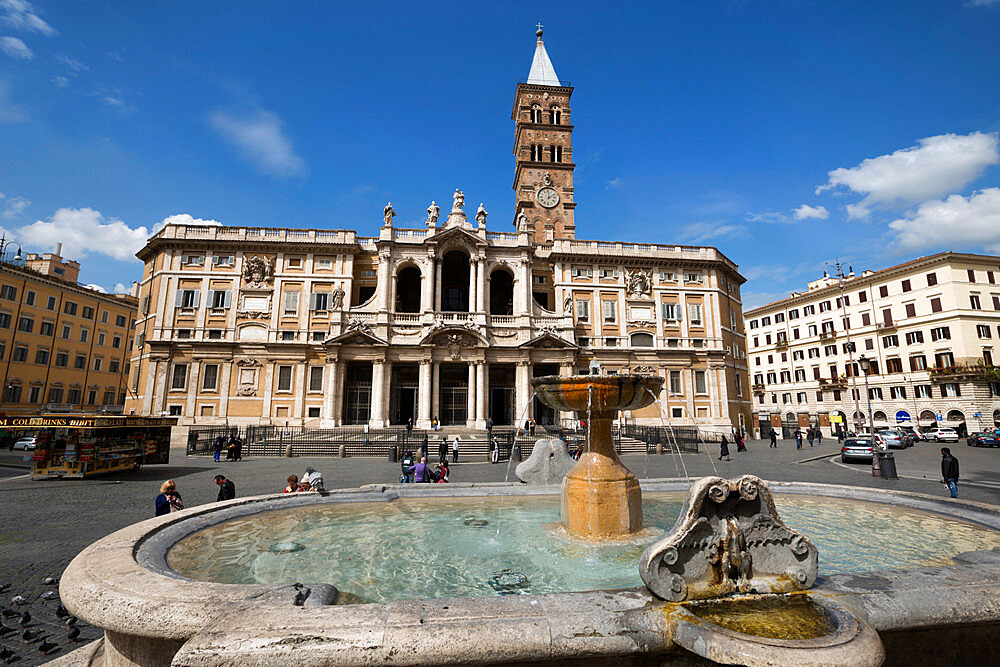 The basilica of Santa Maria Maggiore (St. Mary Major), Piazza Santa Maria Maggiore, Rome, Lazio, Italy, Europe