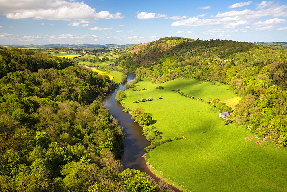 View over Wye Valley from Symonds Yat Rock, Symonds Yat, Forest of Dean, Herefordshire, England, United Kingdom, Europe