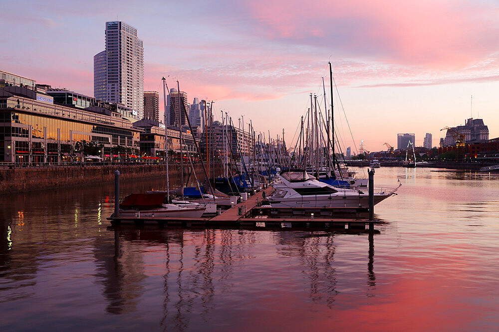 Puerto Madero at dusk, San Telmo, Buenos Aires, Argentina, South America