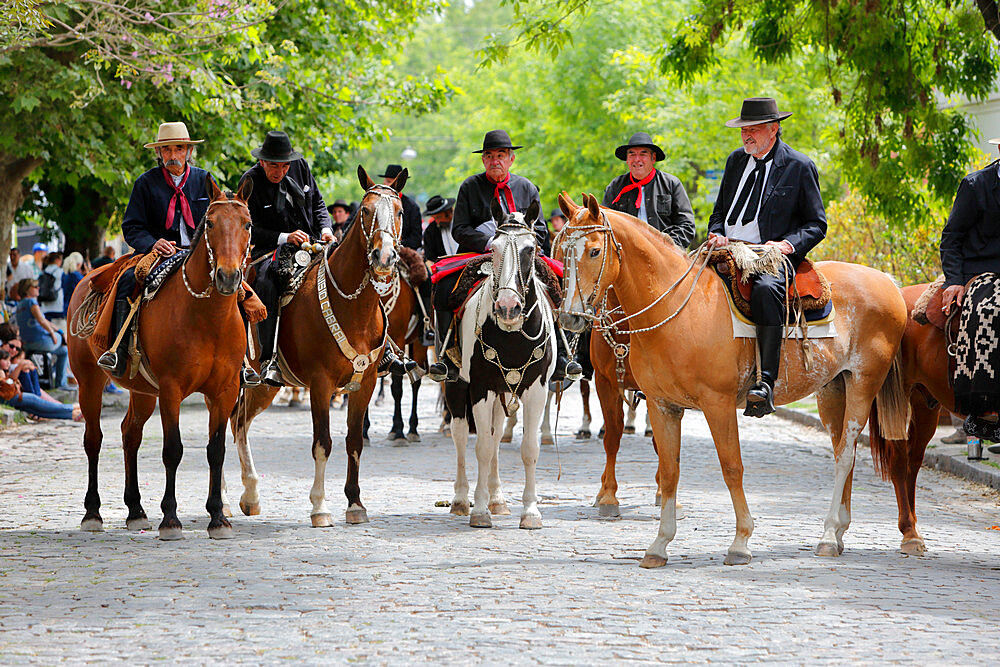 Gaucho parade on the Day of Tradition, San Antonio de Areco, La Pampa, Argentina, South America