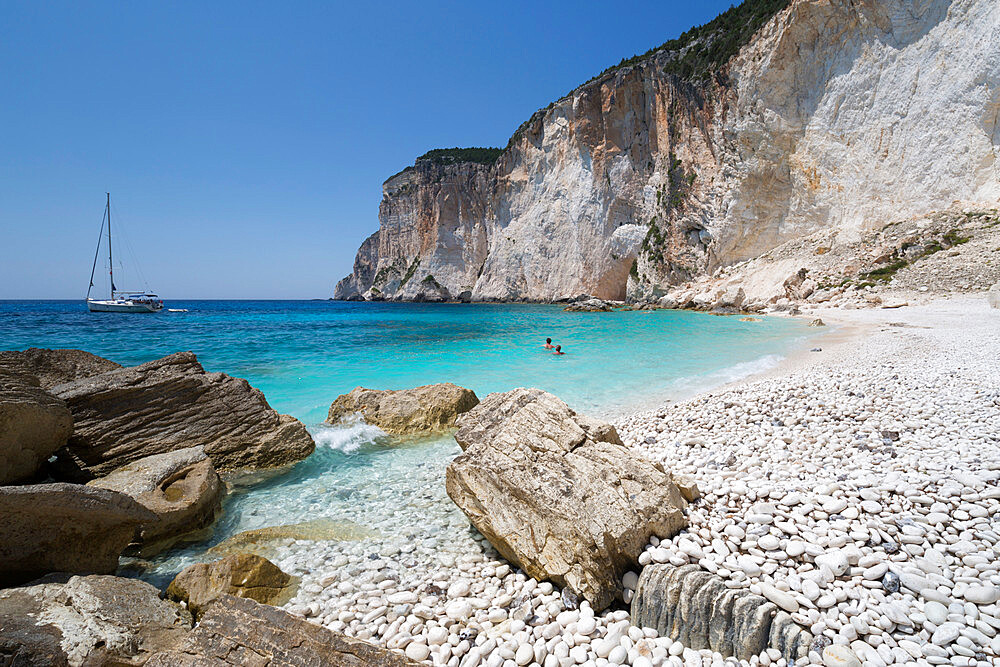 Erimitis beach on west coast, Paxos, Ionian Islands, Greek Islands, Greece, Europe