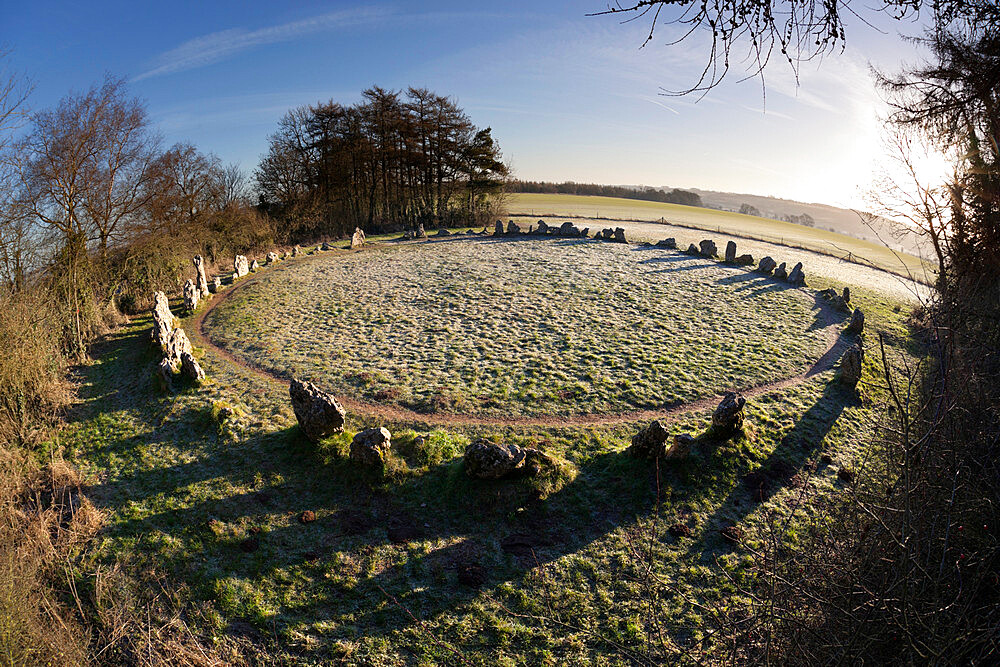 The King's Men stone circle, The Rollright Stones, Chipping Norton, Cotswolds, Oxfordshire, England, United Kingdom, Europe