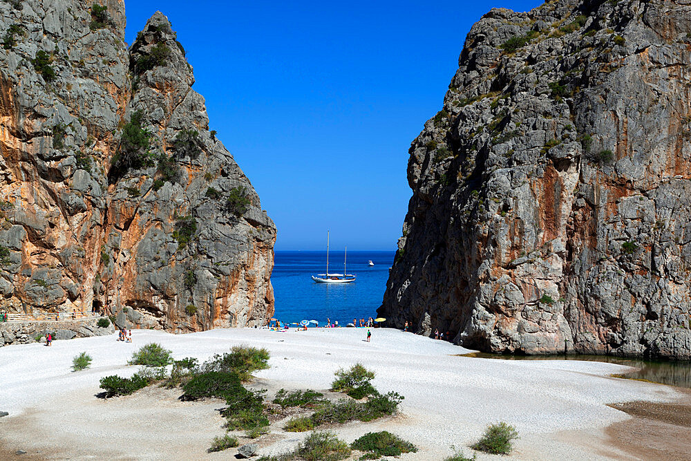 Platja de Torrent de Pareis, Sa Calobra, Mallorca (Majorca), Balearic Islands, Spain, Mediterranean, Europe