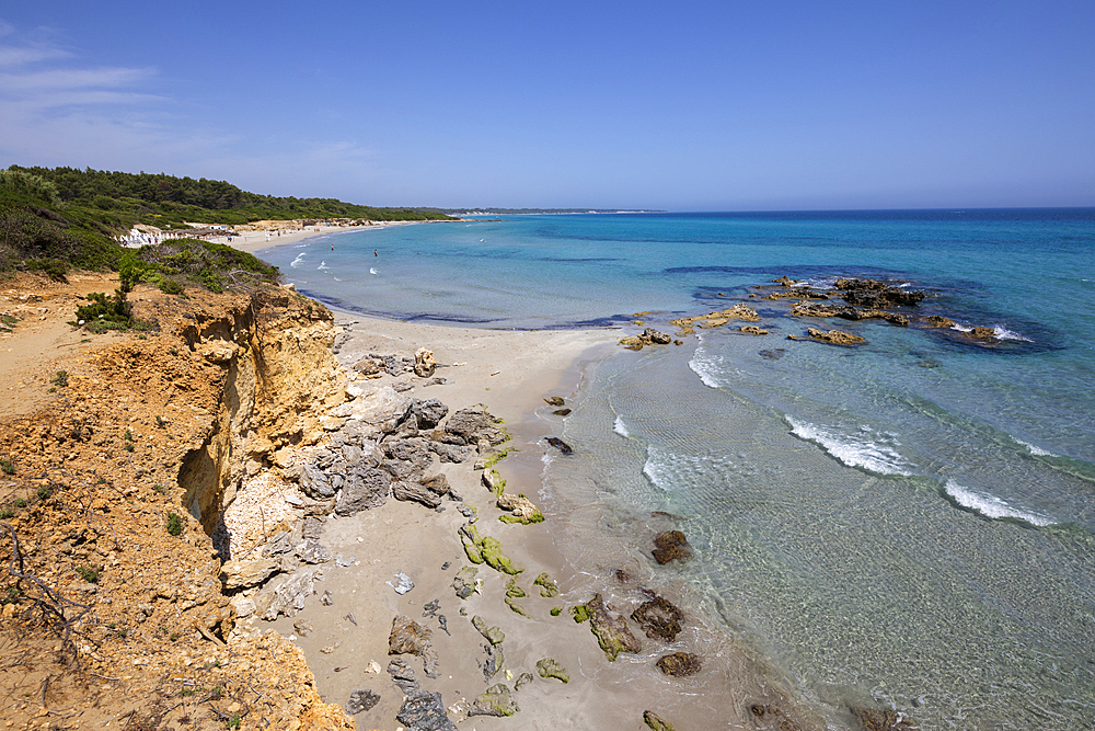 Baia dei Turchi beach in summer, near Otranto, Lecce province, Puglia, Italy, Europe