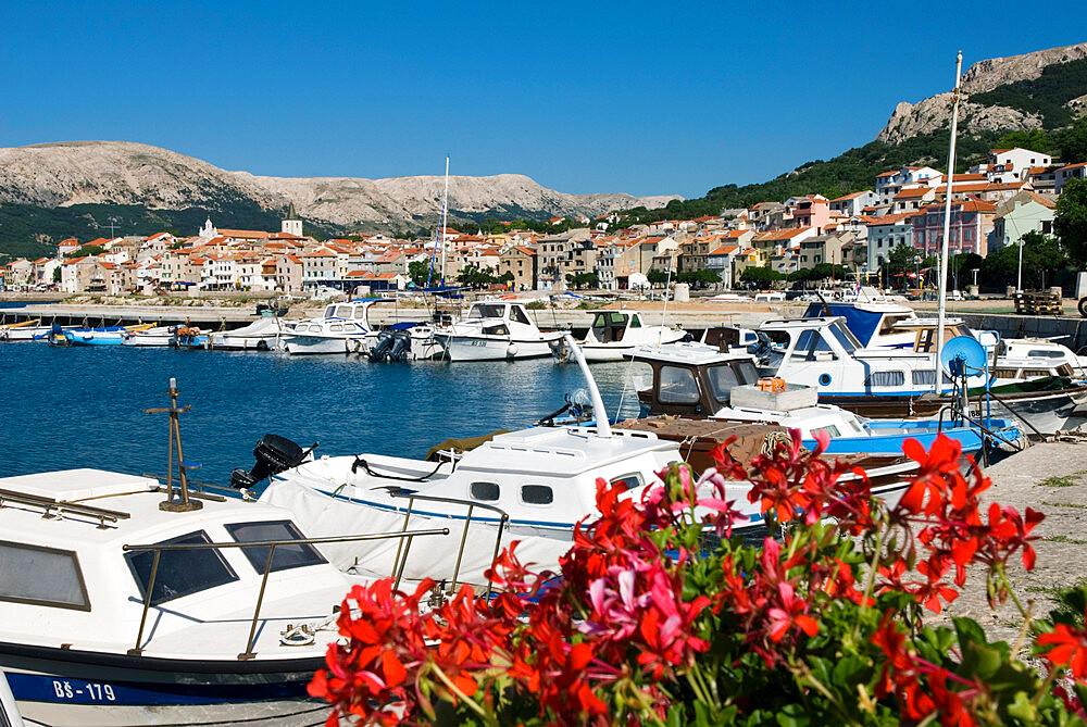 The harbour, Baska, Krk Island, Kvarner Gulf, Croatia, Adriatic, Europe