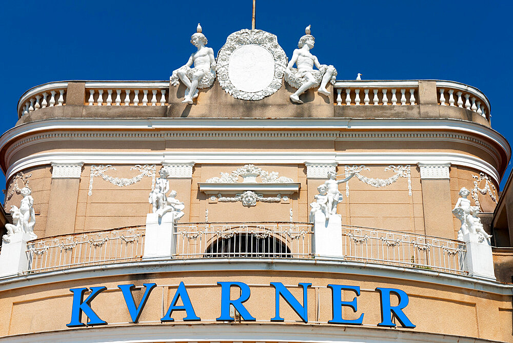 Facade of the Kvarner Hotel, Opatija, Kvarner Gulf, Croatia, Europe