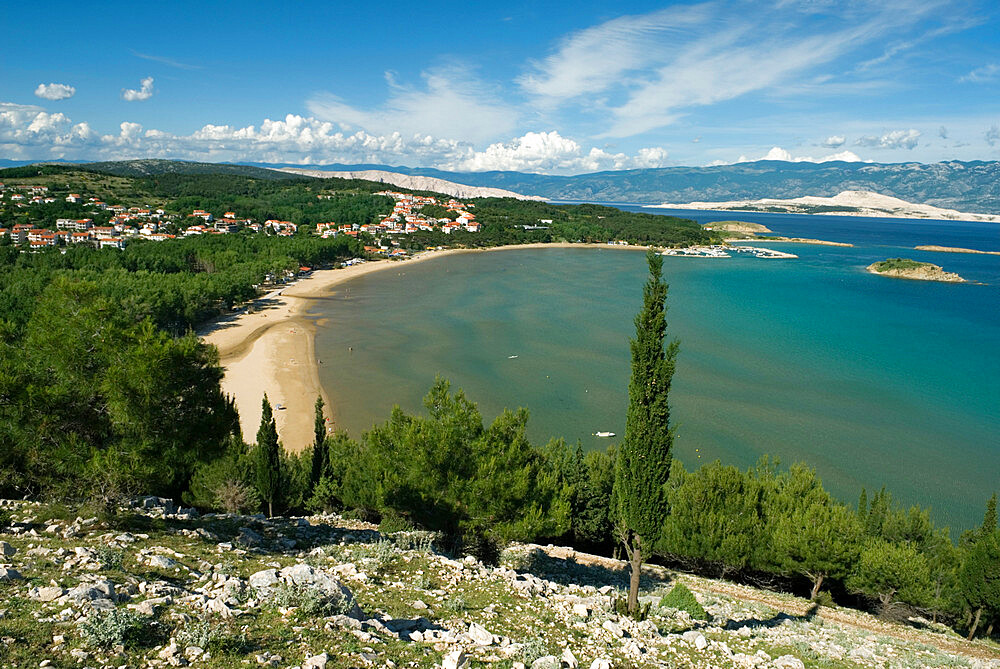 Bay of Veli Mel, San Marino, Lopar Peninsula, Rab Island, Kvarner Gulf, Croatia, Adriatic, Europe