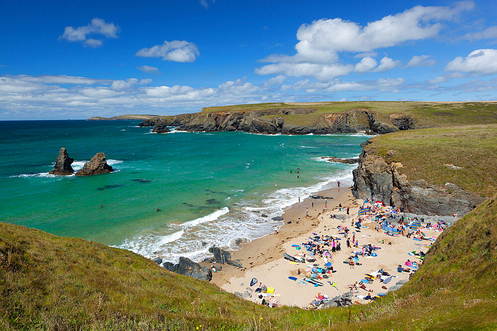 North Cornwall coast beach, Porthcothan, near Newquay, Cornwall, England