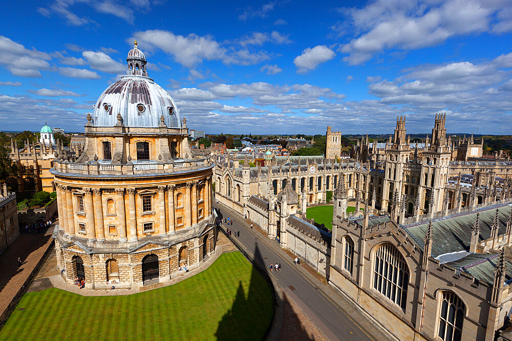 View over Radcliffe Camera and All Souls College, Oxford, Oxfordshire, England