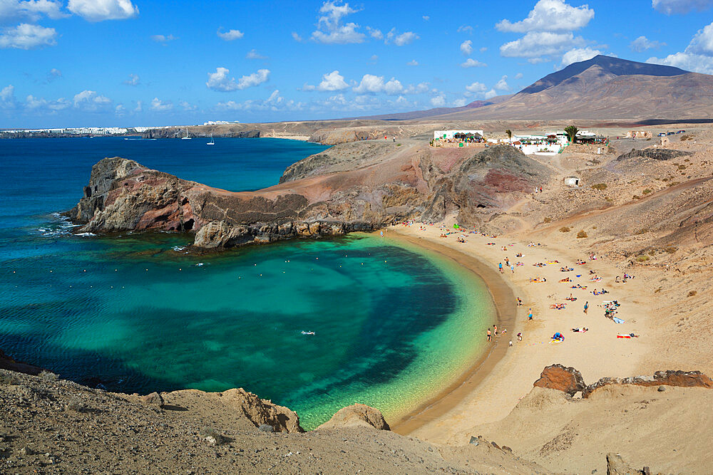 Playa del Papagayo, near Playa Blanca, Lanzarote, Canary Islands, Spain