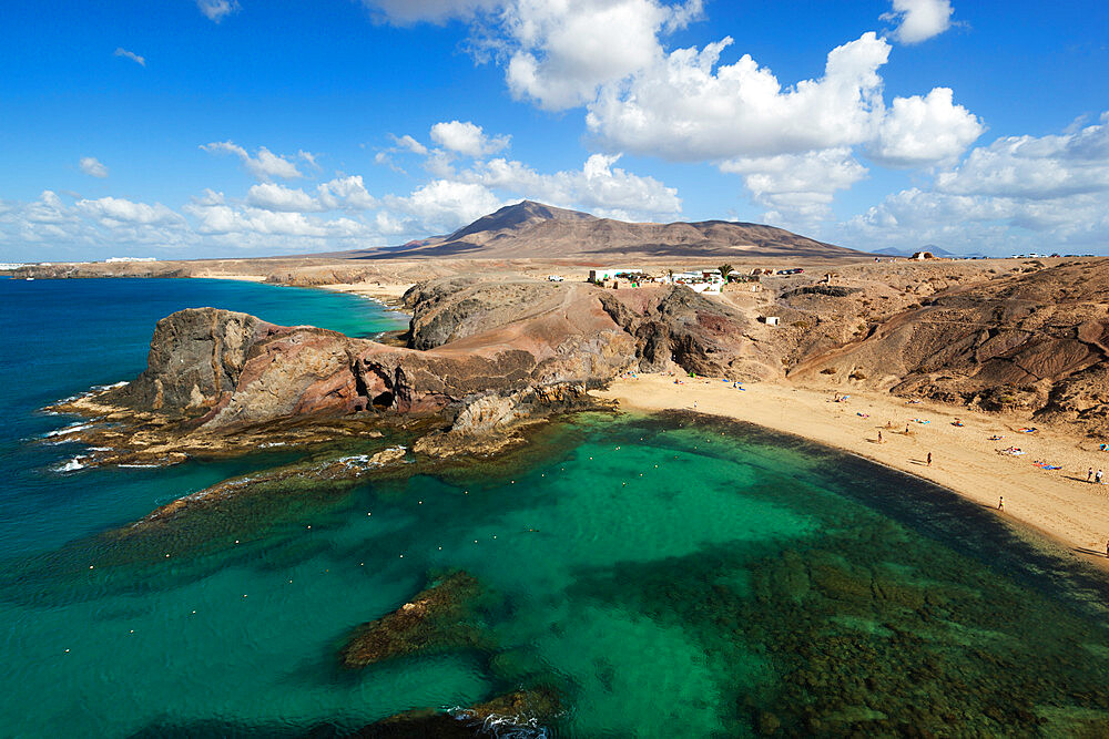 Playa del Papagayo, near Playa Blanca, Lanzarote, Canary Islands, Spain