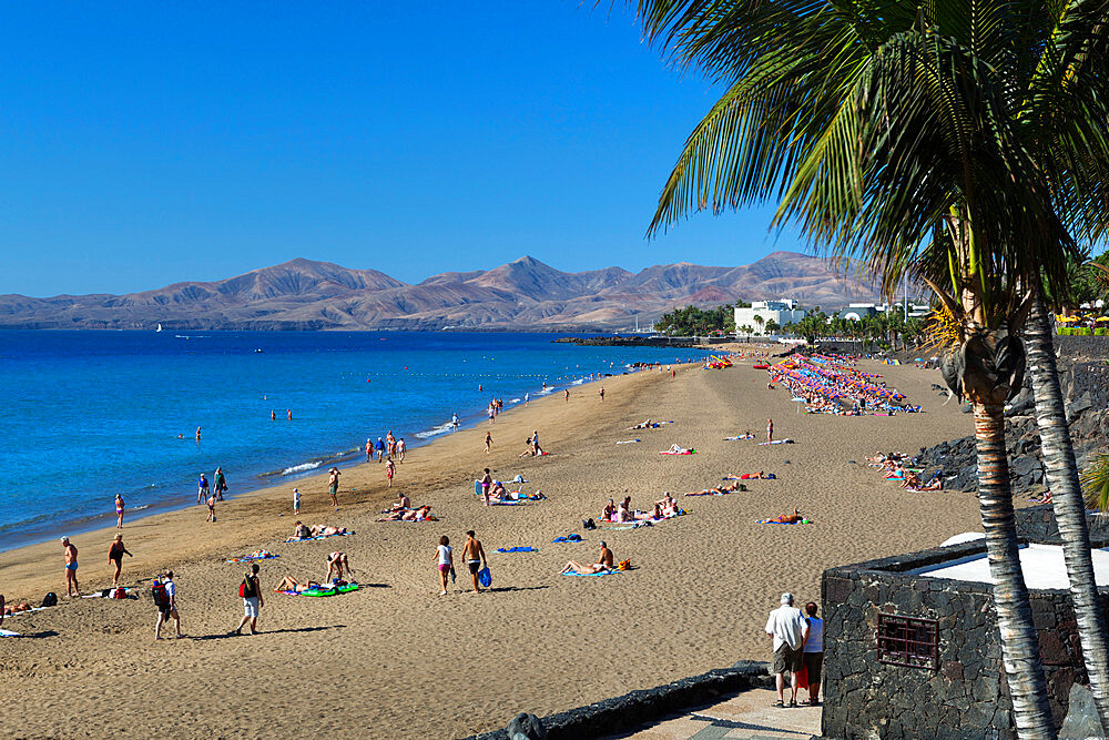 Playa Grande, Puerto del Carmen, Lanzarote, Canary Islands, Spain