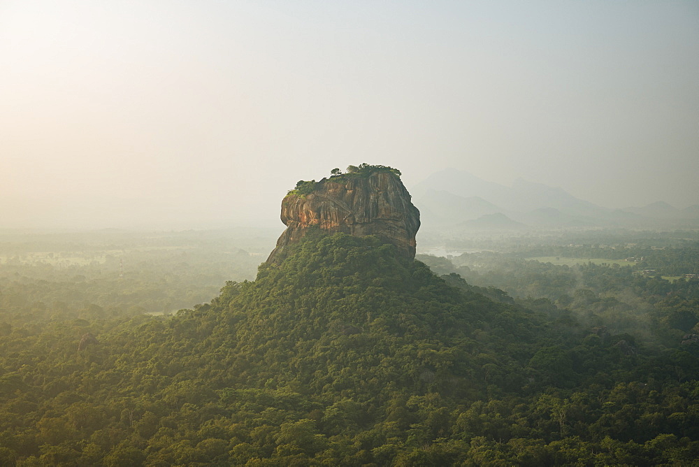 View of Sigiriya from Pidurangula at dawn, Central Province, Sri Lanka, Asia