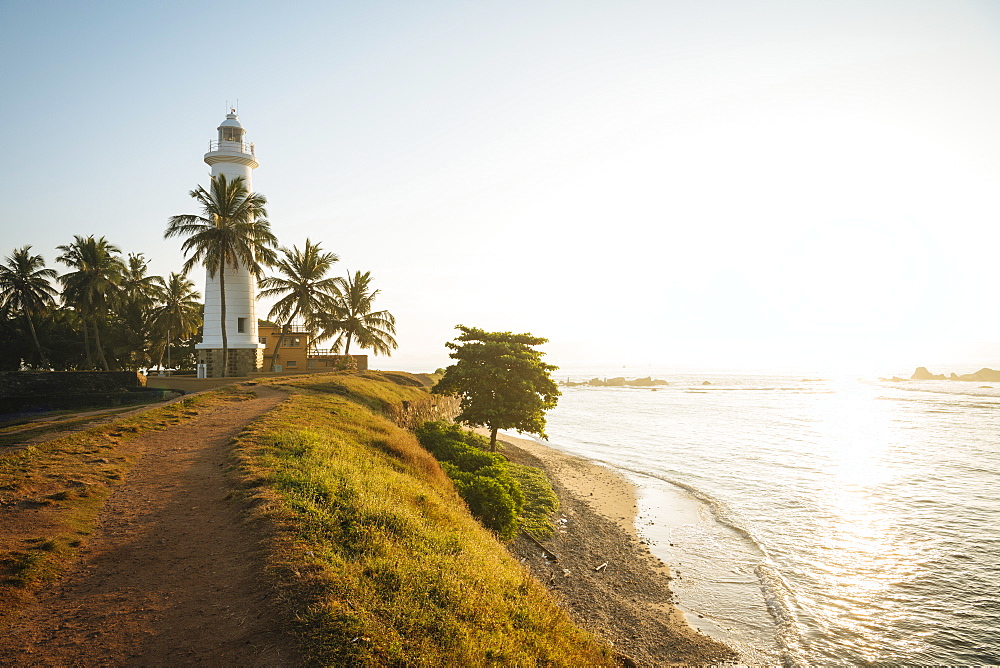 Galle Lighthouse at dawn, Galle, Old Town, UNESCO World Heritage Site, South Coast, Sri Lanka, Asia