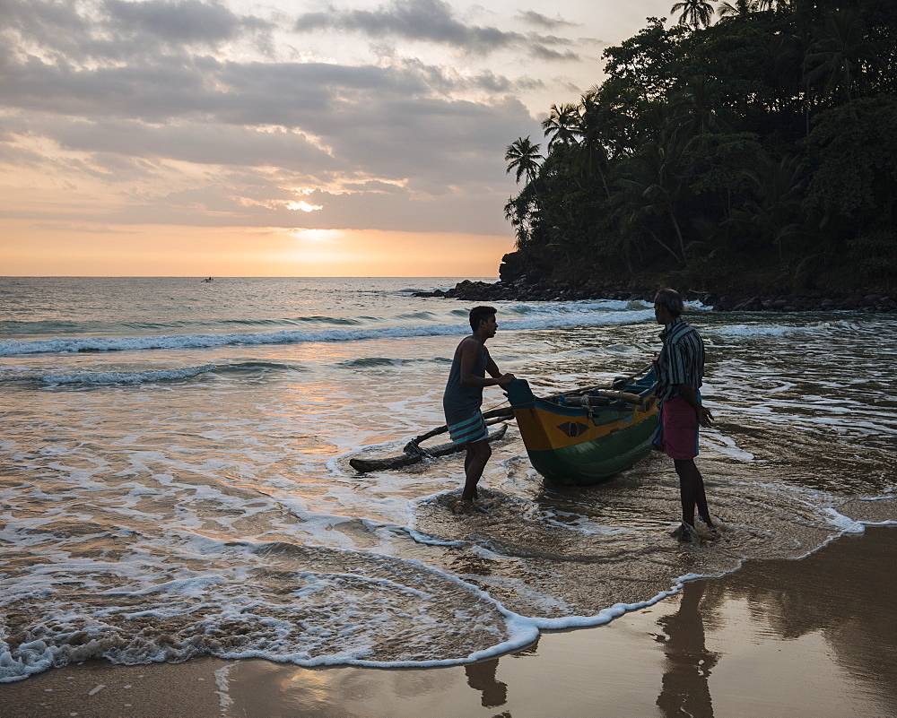 Talalla Beach at dawn, South Coast, Sri Lanka, Asia