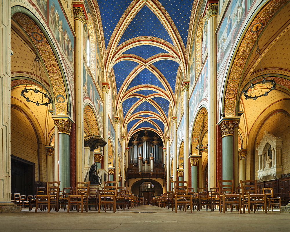 Interior of Benedictine Abbey of Saint-Germain-des-Pres, Paris, Ile-de-France, France, Europe