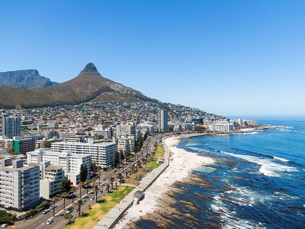 Aerial view of Sea Point, Cape Town, Western Cape, South Africa