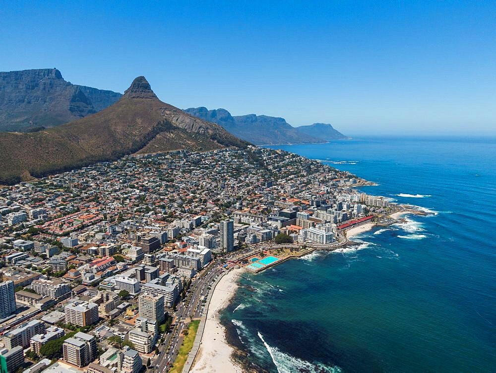 Aerial view of Sea Point, Cape Town, Western Cape, South Africa