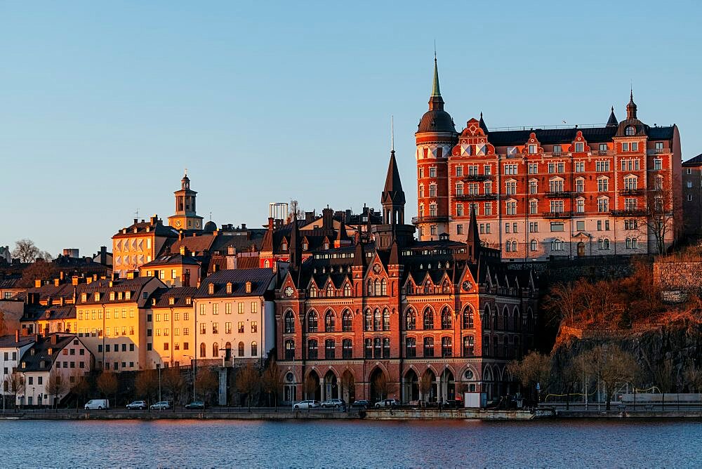 View towards Sodermalm at Dawn, Stockholm, Sv?dermanland and ???Uppland, Sweden