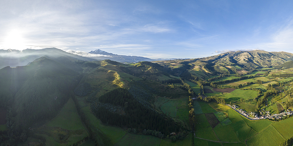 Aerial view of landscape, Zuleta, Imbabura, Ecuador, South America