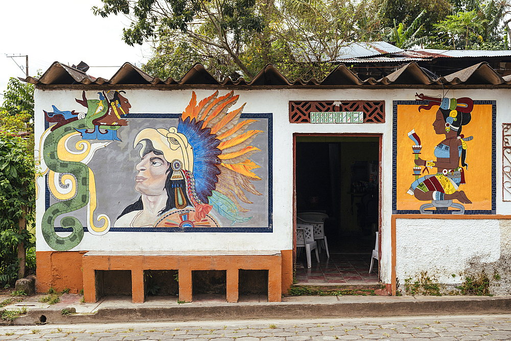 Wall murals, San Juan de Oriente, Maseta Central, Nicaragua, Central America