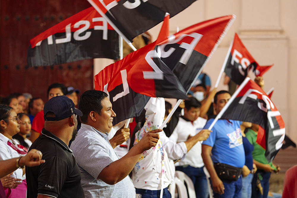 Political rally for FSLN Party, Leon, Leon Department, Nicaragua, Central America