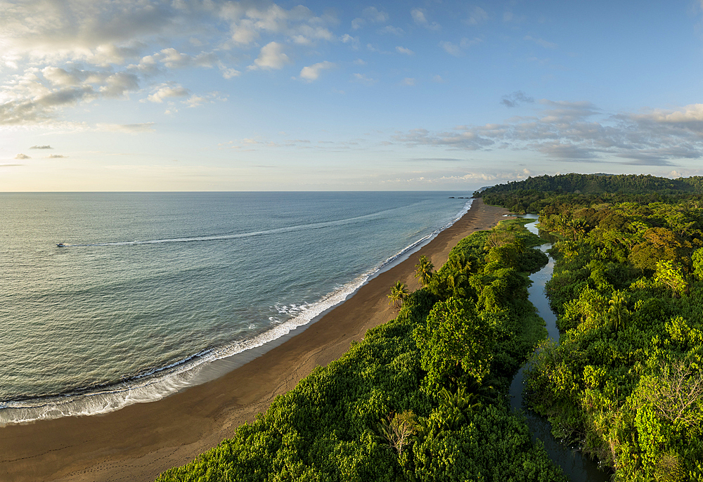 Aerial view of Drake Bay, Puntarenas Province, Costa Rica, Central America