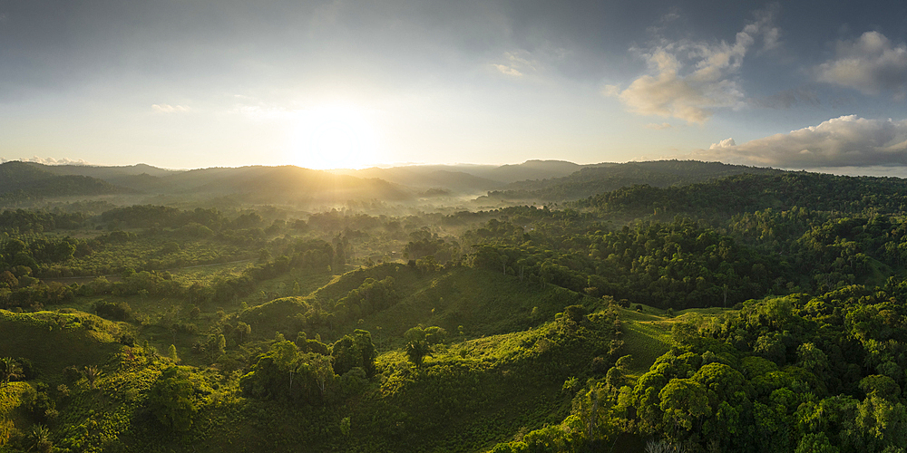 Aerial view of Corcovado National Park, Puntarenas Province, Costa Rica, Central America