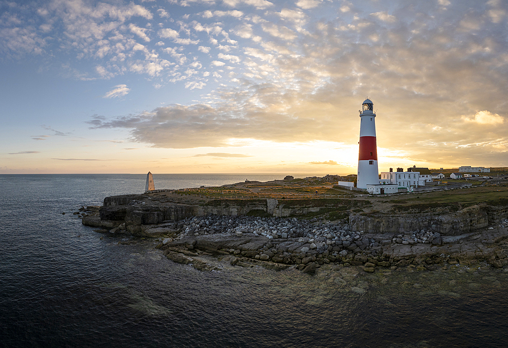 Portland Bill at sunset, Jurassic Coast, UNESCO World Heritage Site, Dorset, England, United Kingdom, Europe