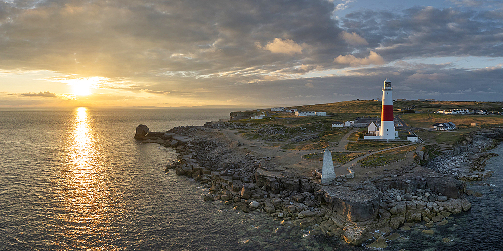 Portland Bill at sunset, Jurassic Coast, UNESCO World Heritage Site, Dorset, England, United Kingdom, Europe